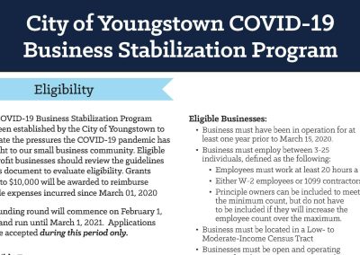 City of Youngstown COVID-19 Business Stabilization Program
